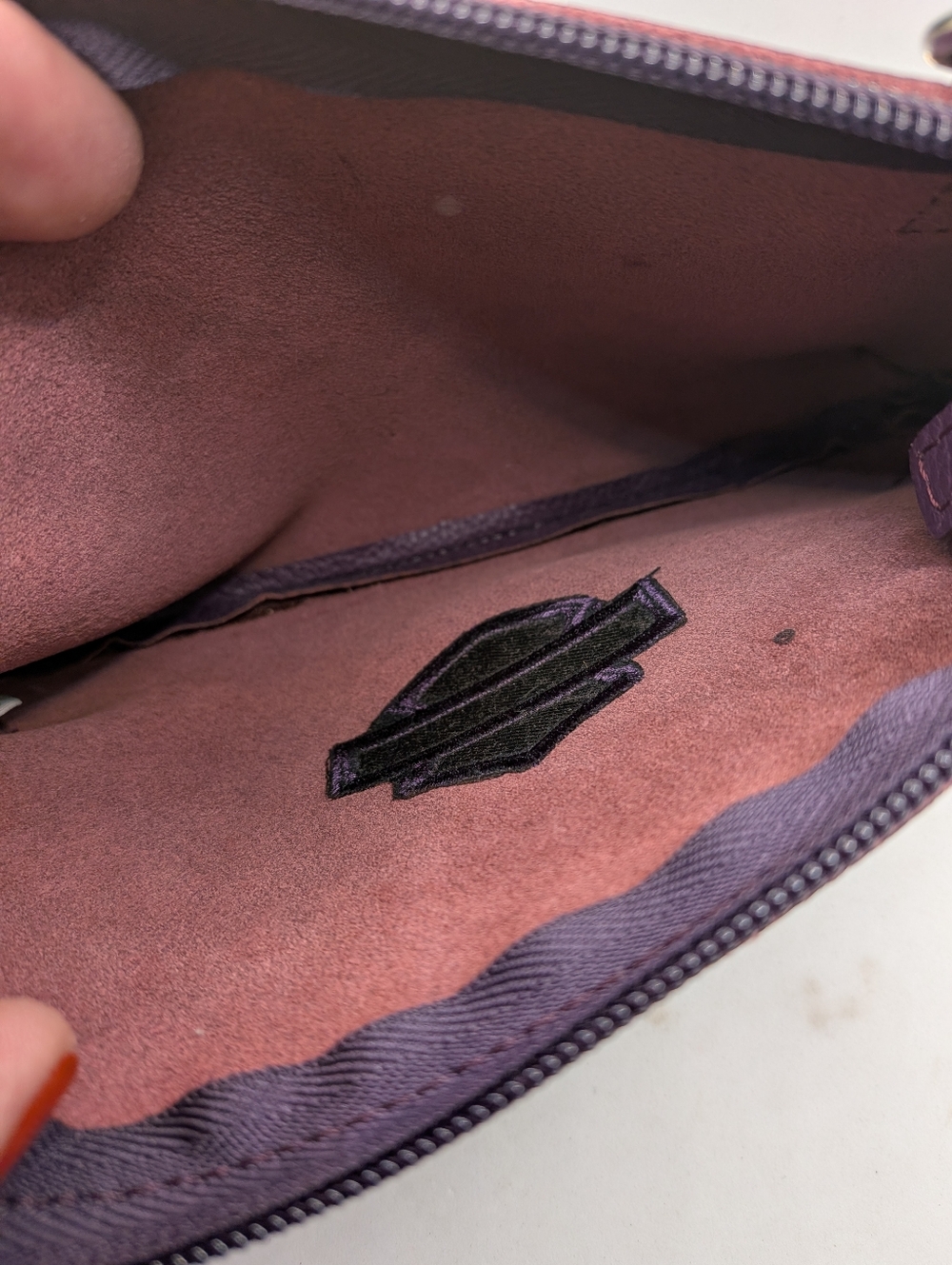 Harley-Davidson Purple Pebbled Leather Zip  Pouch - Picture 4 of 6